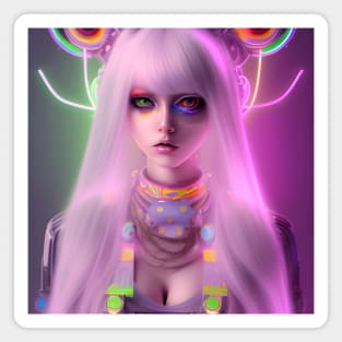 Neon Rave Party Cosplay Kawaii Girl Magnet